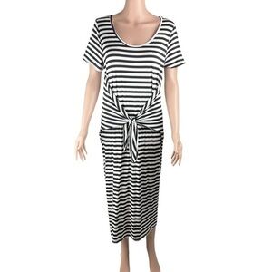 Promesa Striped Tie Front Midi Dress
